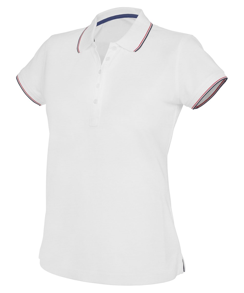 White Women's short sleeve polo shirt