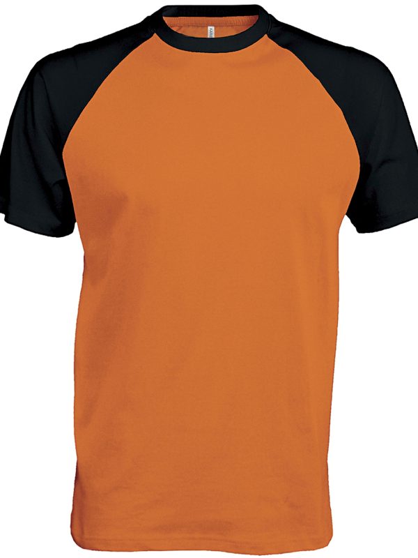 Orange/Black Baseball Short-sleeved two-tone T-shirt