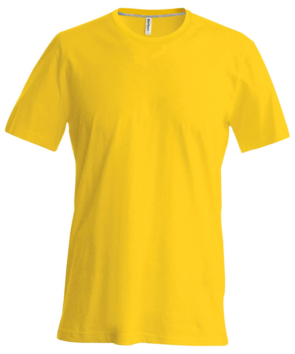 Yellow Short-sleeved crew neck T-shirt