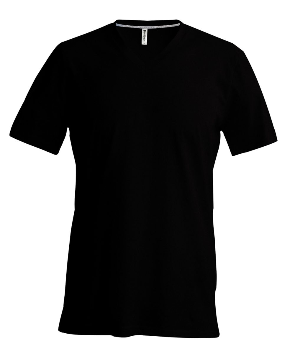 Black Men's short-sleeved V-neck T-shirt