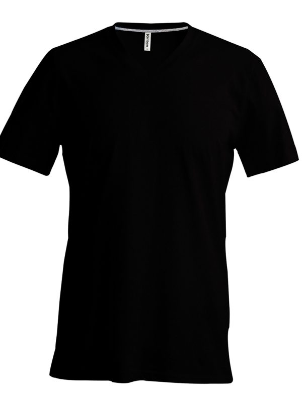 Black Men's short-sleeved V-neck T-shirt