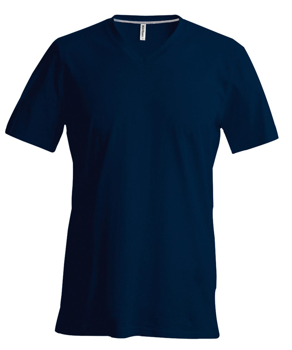 Navy Men's short-sleeved V-neck T-shirt