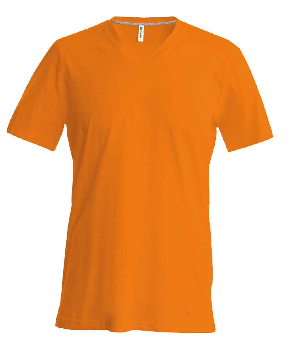 Orange Men's short-sleeved V-neck T-shirt