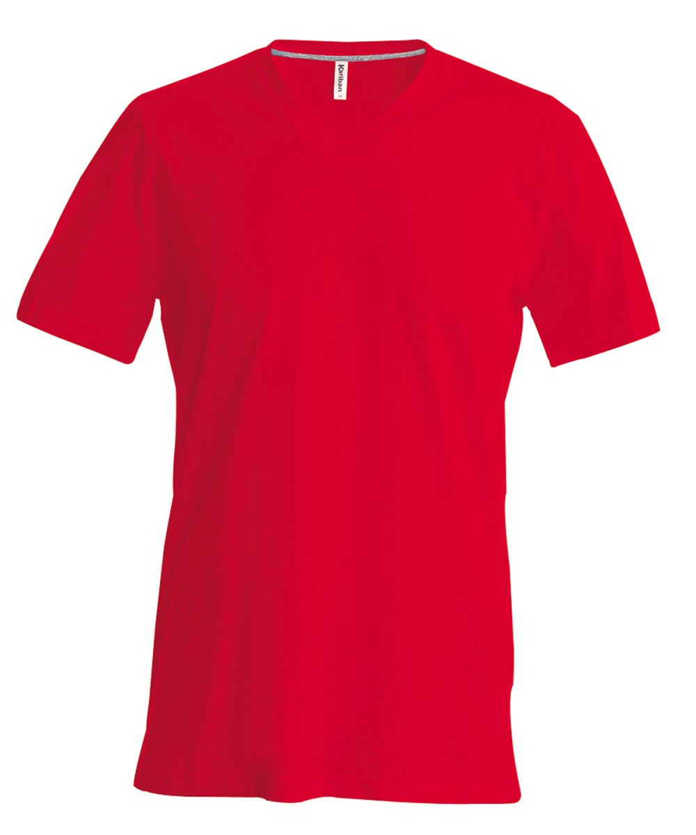 Red Men's short-sleeved V-neck T-shirt