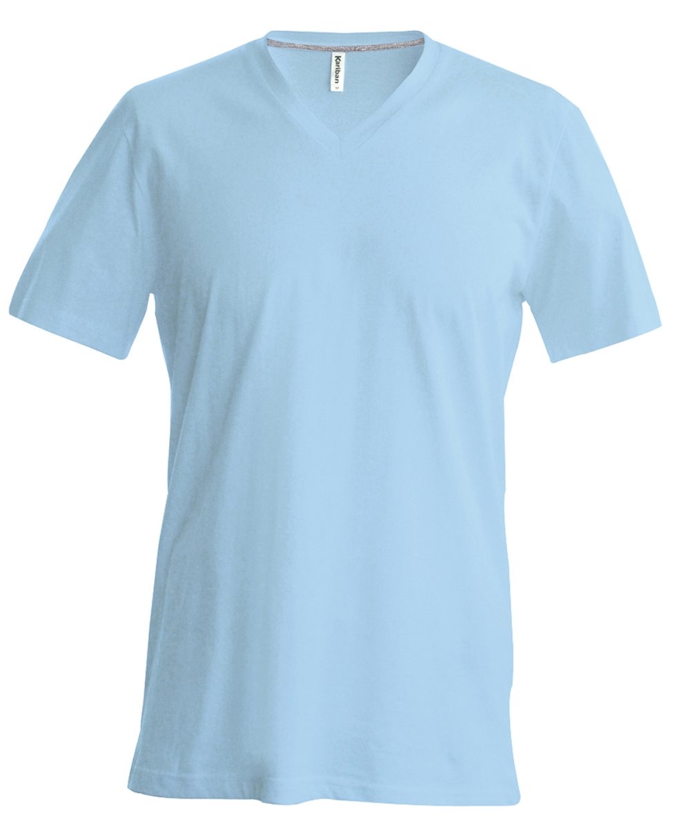 Sky Blue Men's short-sleeved V-neck T-shirt