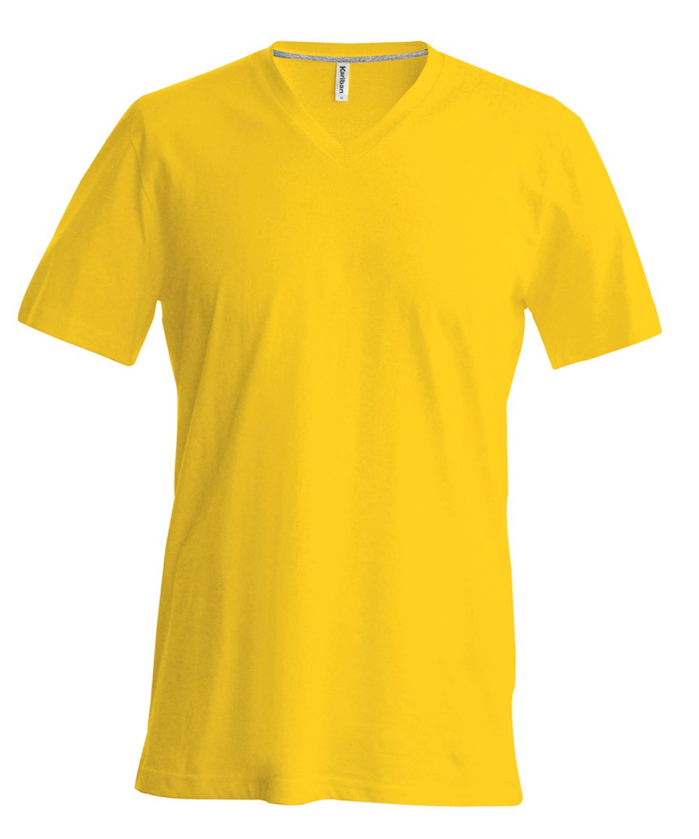 Yellow Men's short-sleeved V-neck T-shirt