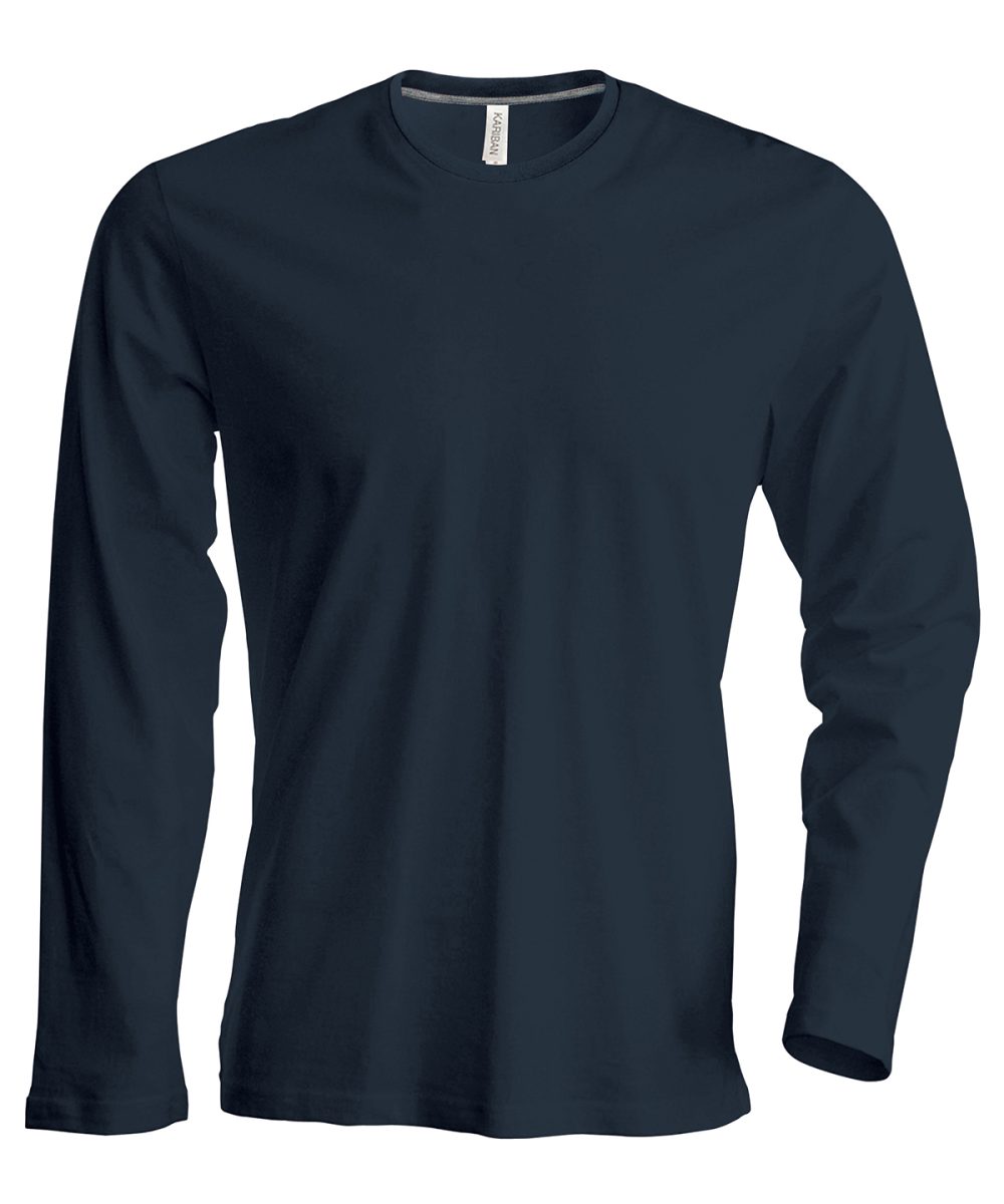 Dark Grey Men's long-sleeved crew neck T-shirt