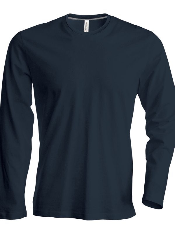 Dark Grey Men's long-sleeved crew neck T-shirt