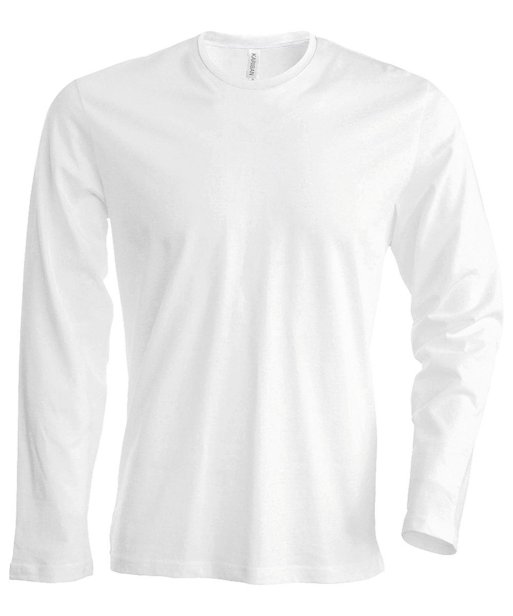 White Men's long-sleeved crew neck T-shirt