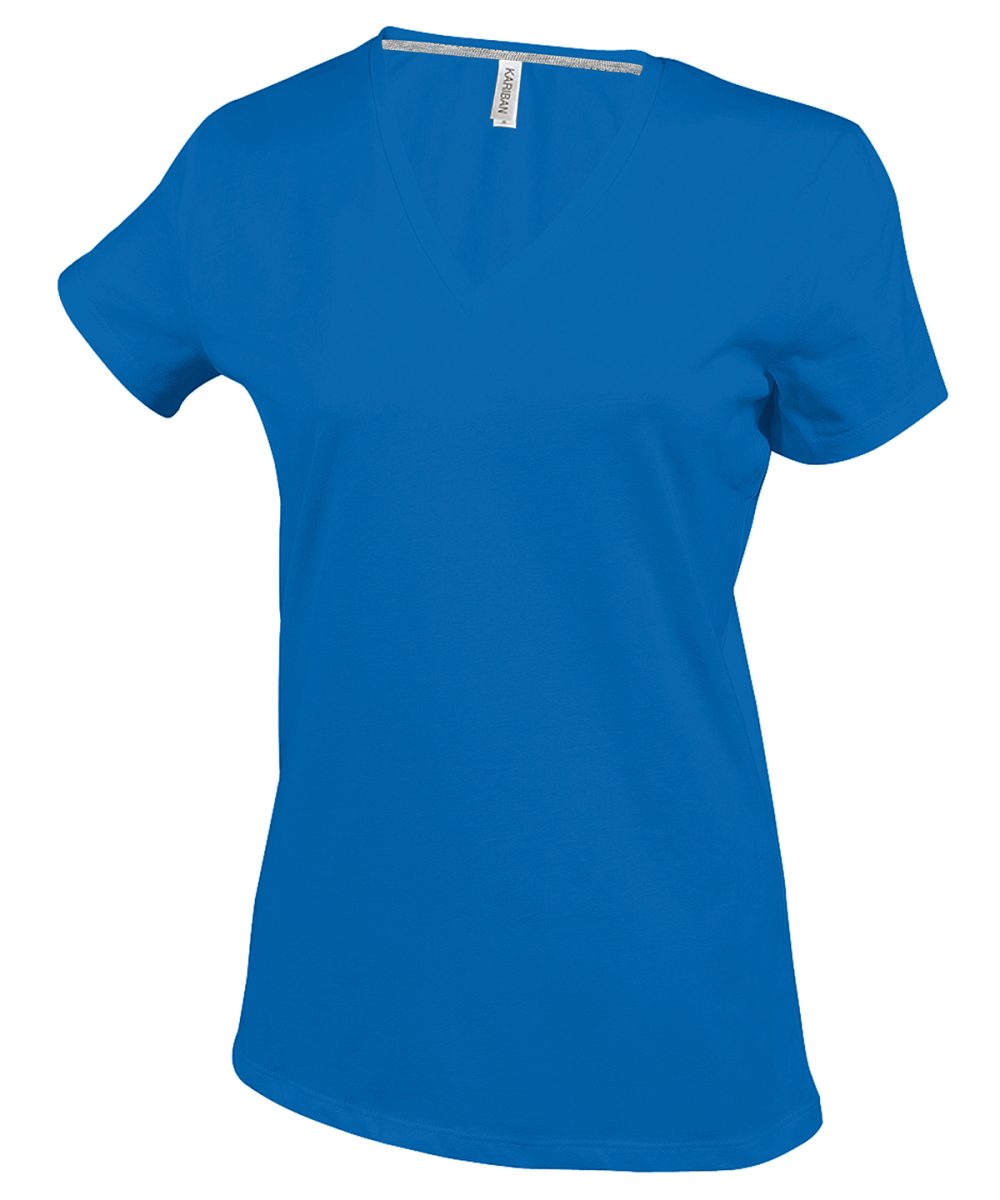 Royal Blue Ladies' short-sleeved V-neck T-shirt