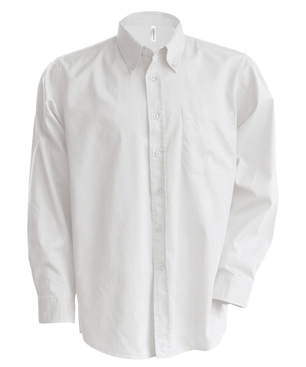 White Men's long-sleeved Oxford shirt