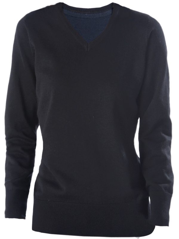 Black Ladies' V-neck jumper