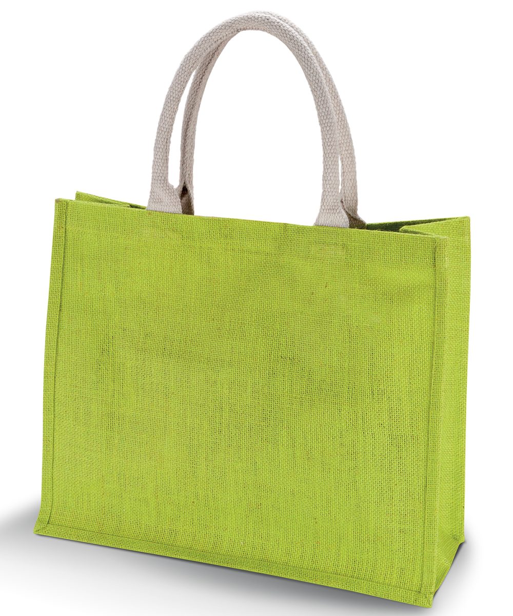 Lime Jute beach bag.