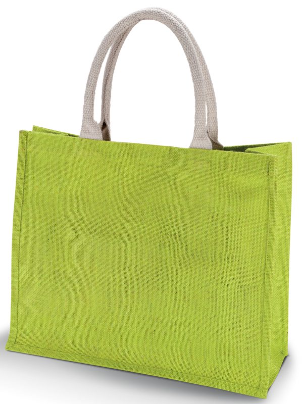 Lime Jute beach bag.