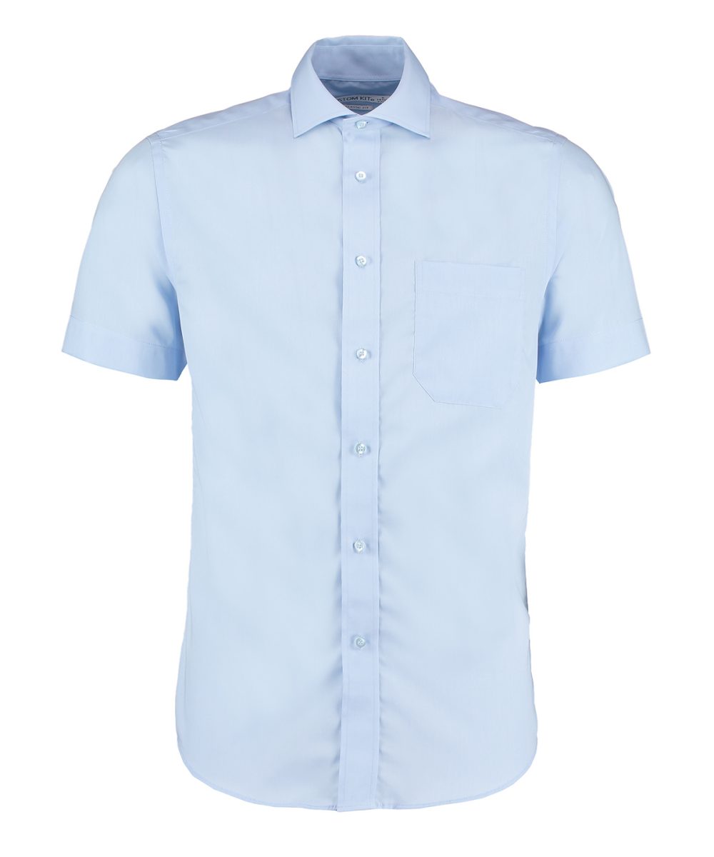 Light Blue Premium non-iron corporate shirt short-sleeved (classic fit)