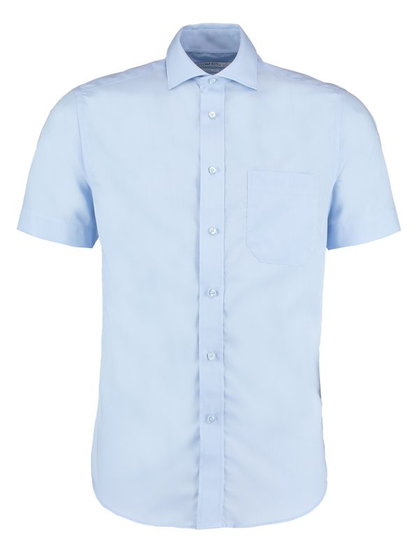 Light Blue Premium non-iron corporate shirt short-sleeved (classic fit)