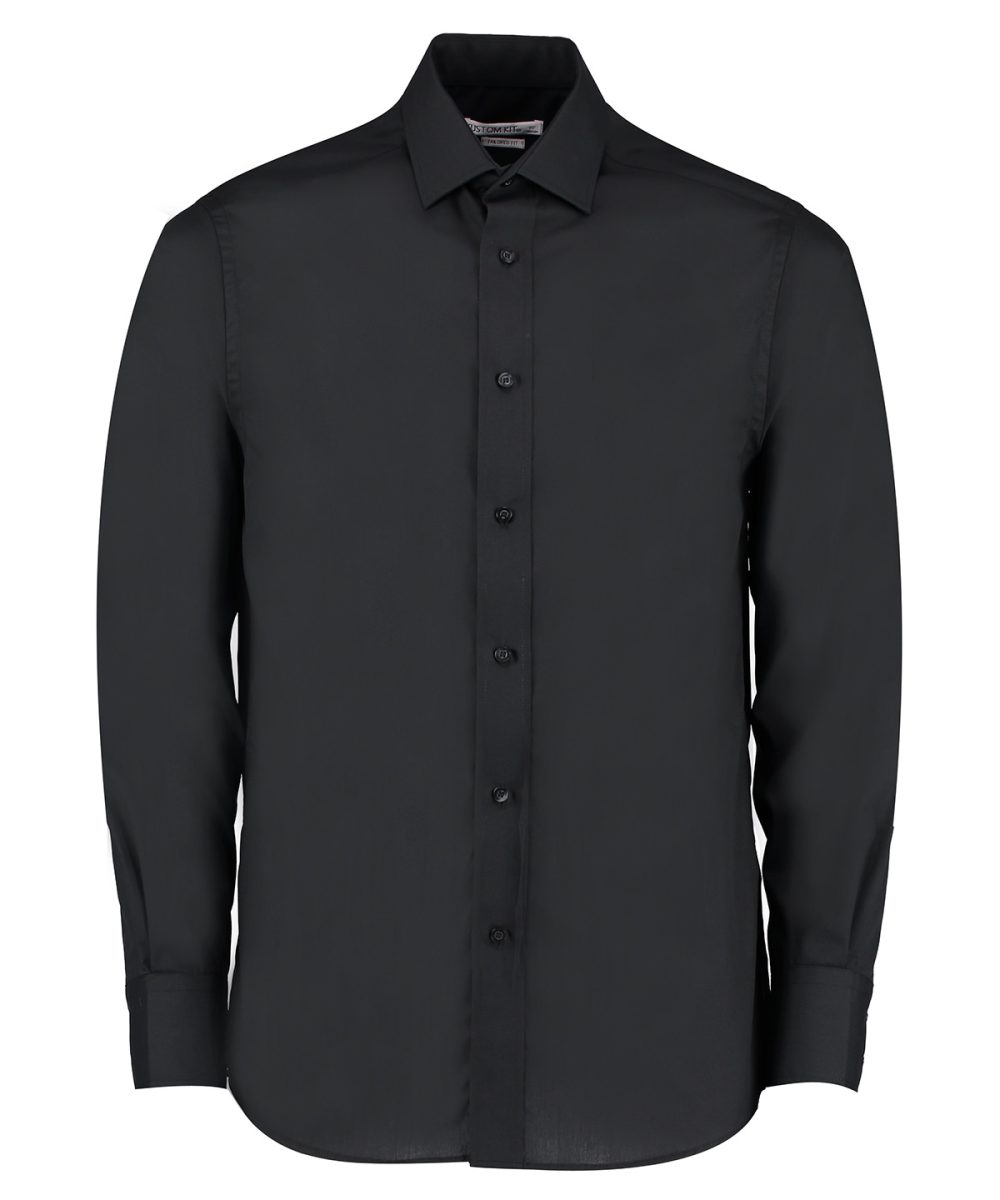 Black Tailored business shirt long-sleeved (tailored fit)