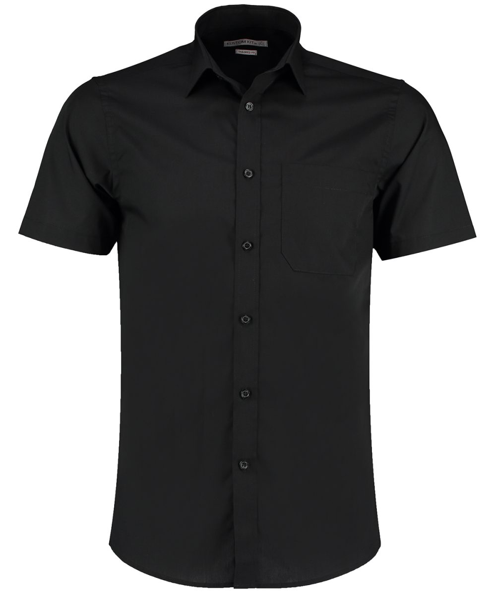 Black* Poplin shirt short-sleeved (tailored fit)