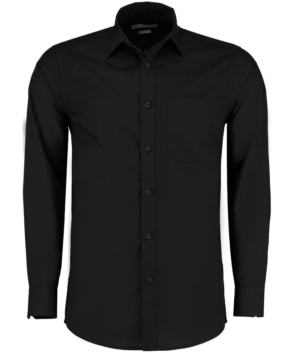 Black* Poplin shirt long-sleeved (tailored fit)