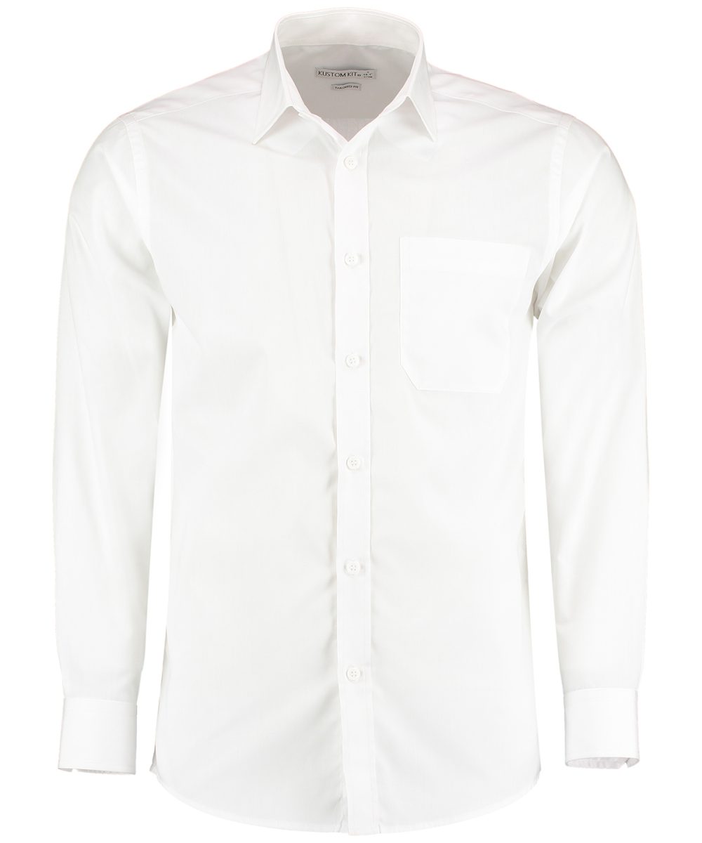 White* Poplin shirt long-sleeved (tailored fit)