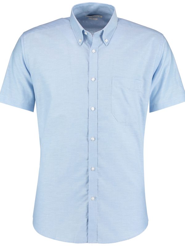 Light Blue Slim fit workwear Oxford shirt short sleeve