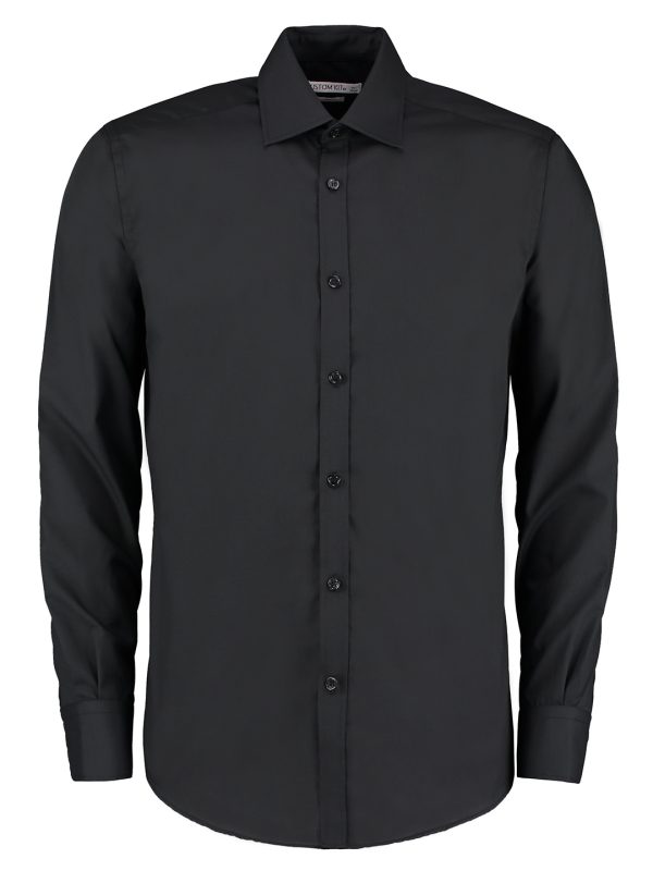 Black Business shirt long-sleeved (slim fit)