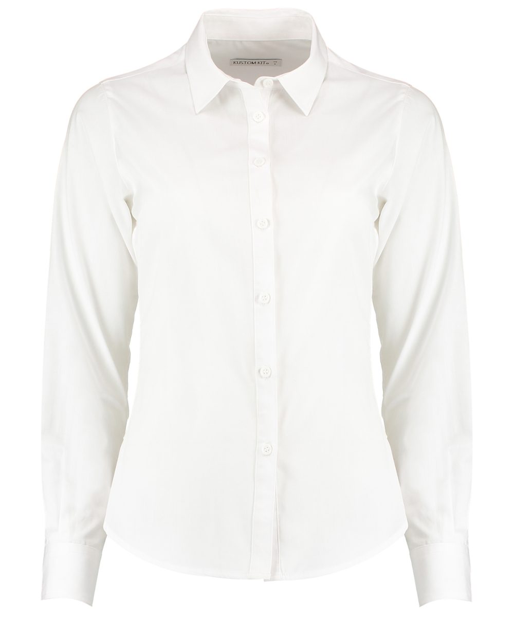 White Women's poplin shirt long sleeve