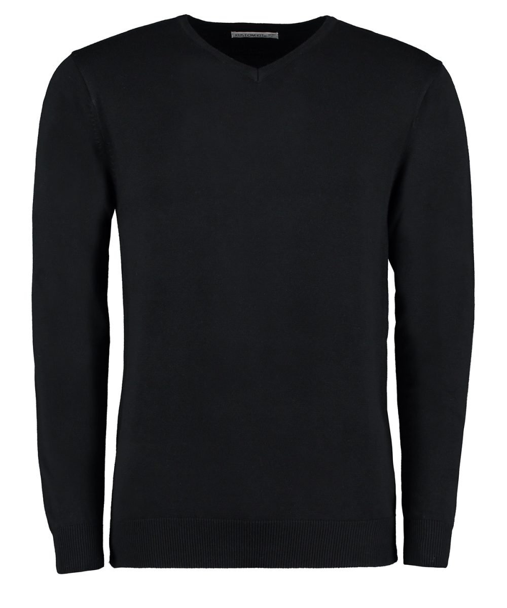 Black Arundel v-neck sweater long sleeve (classic fit)