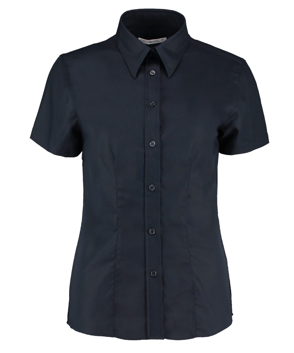 French Navy Women's workplace Oxford blouse short-sleeved (tailored fit)