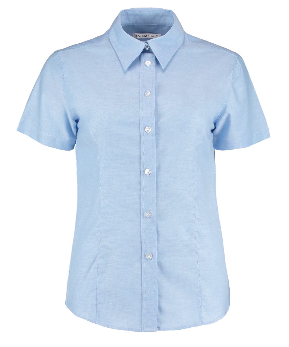 Light Blue* Women's workplace Oxford blouse short-sleeved (tailored fit)