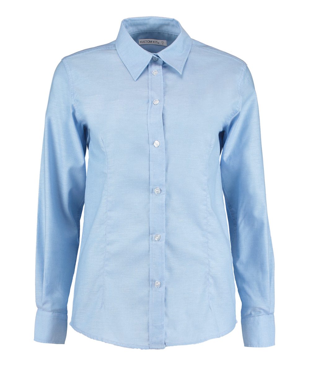 Light Blue Women's workplace Oxford blouse long-sleeved (tailored fit)