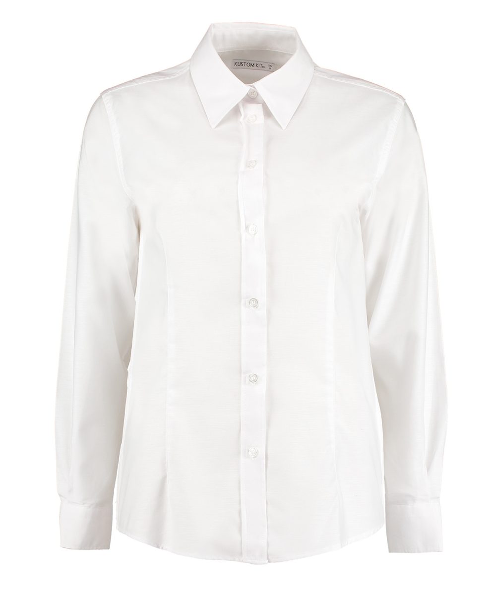 White Women's workplace Oxford blouse long-sleeved (tailored fit)