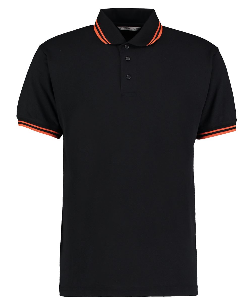 Black/Orange Tipped collar polo (classic fit)