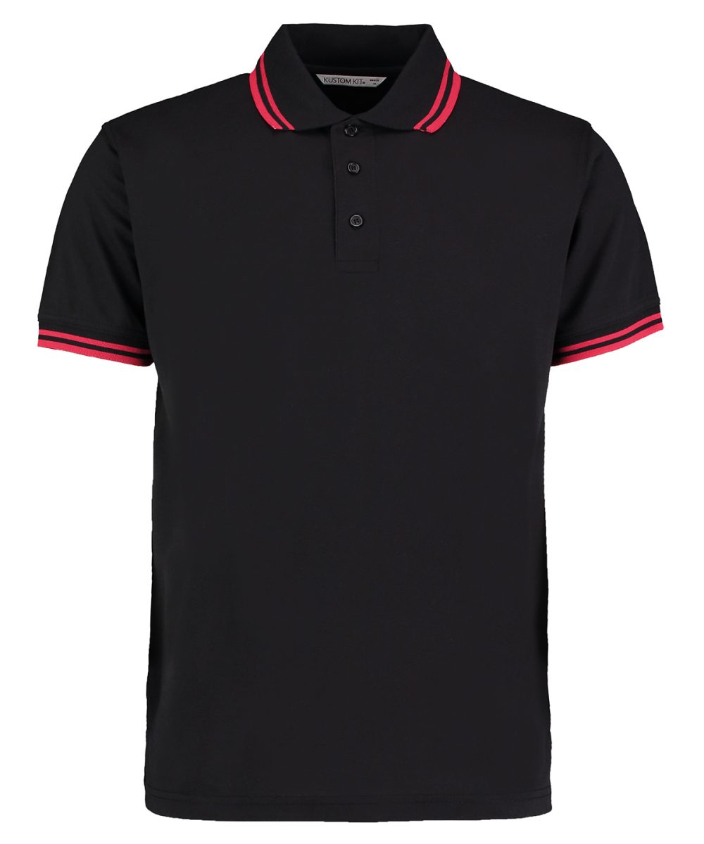 Black/Red Tipped collar polo (classic fit)