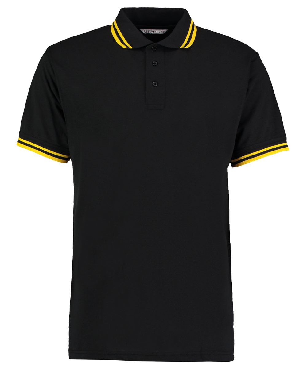 Black/Yellow Tipped collar polo (classic fit)