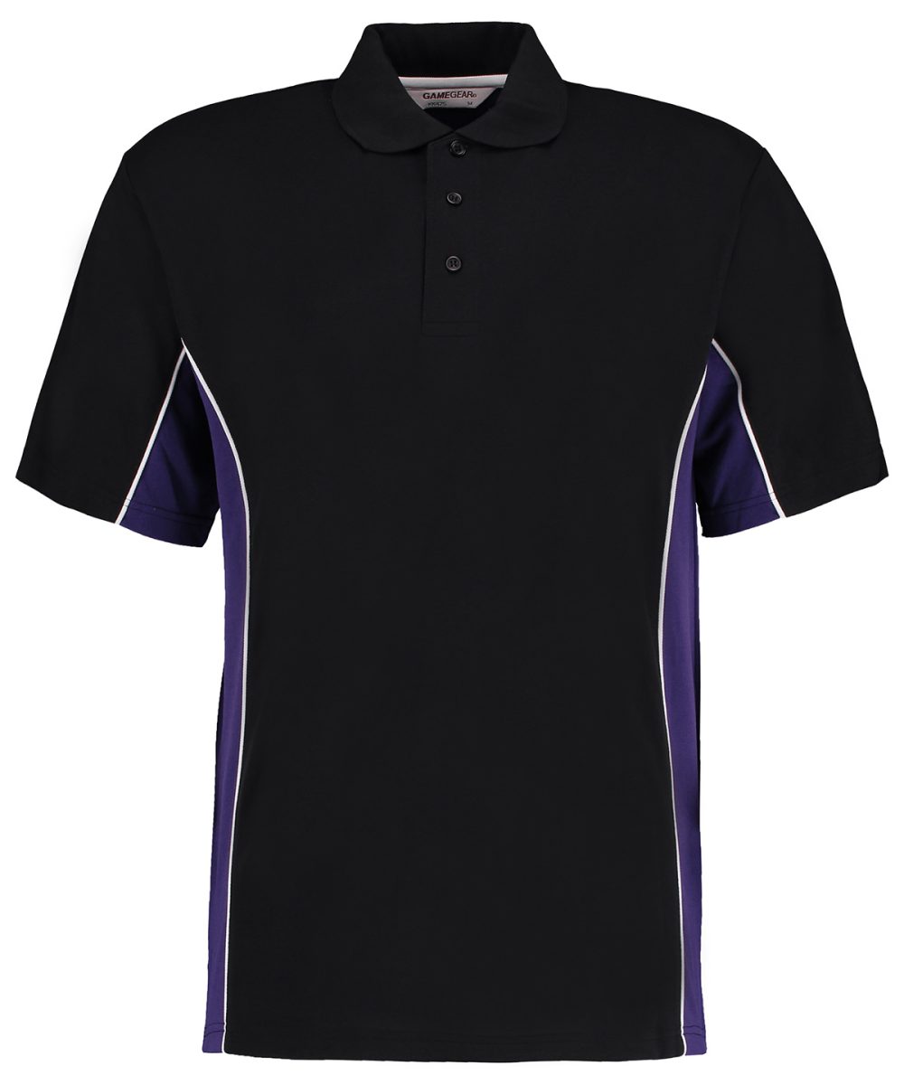 Black/Purple/White Track polo (classic fit)