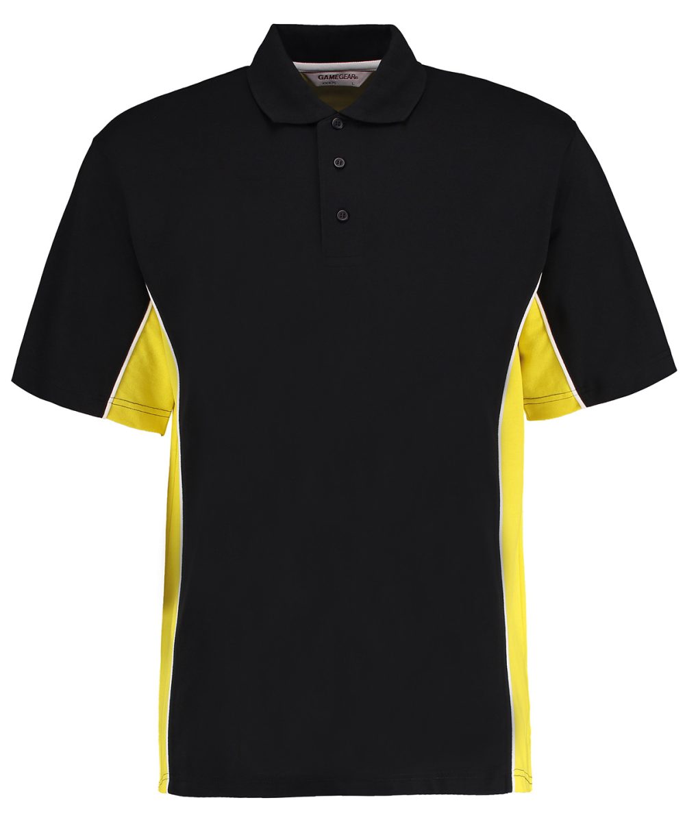 Black/Yellow/White Track polo (classic fit)