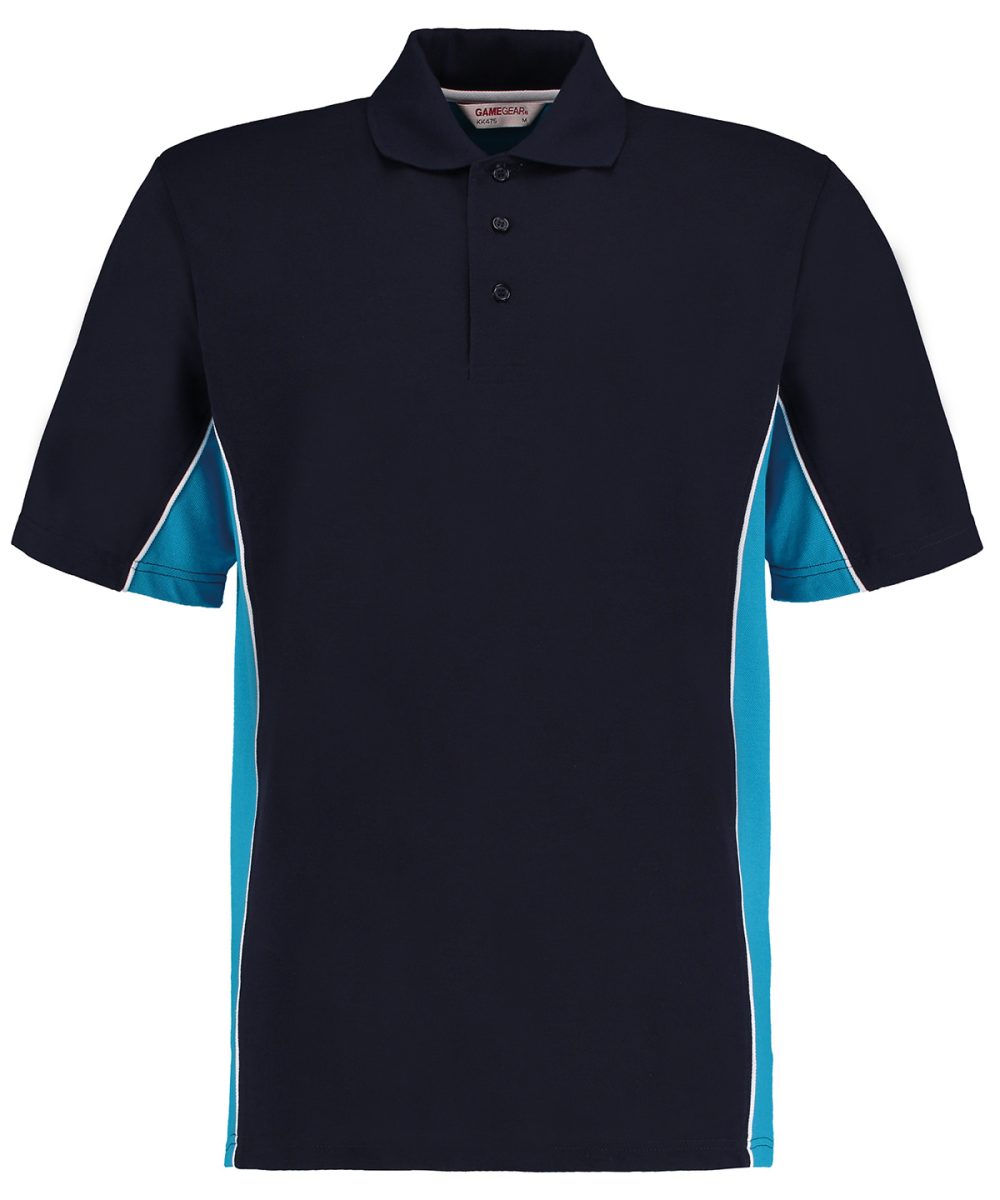 Navy/Turquoise/ White Track polo (classic fit)