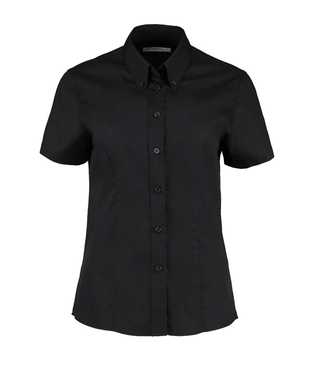 Black* Women's corporate Oxford blouse short-sleeved (tailored fit)