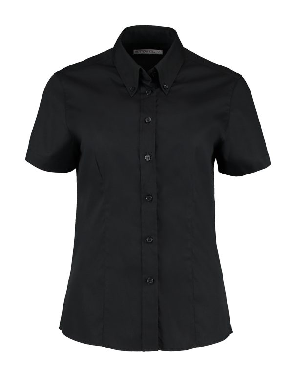 Black* Women's corporate Oxford blouse short-sleeved (tailored fit)