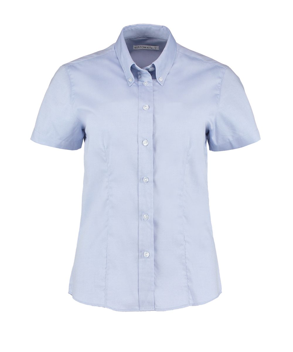 Light Blue* Women's corporate Oxford blouse short-sleeved (tailored fit)