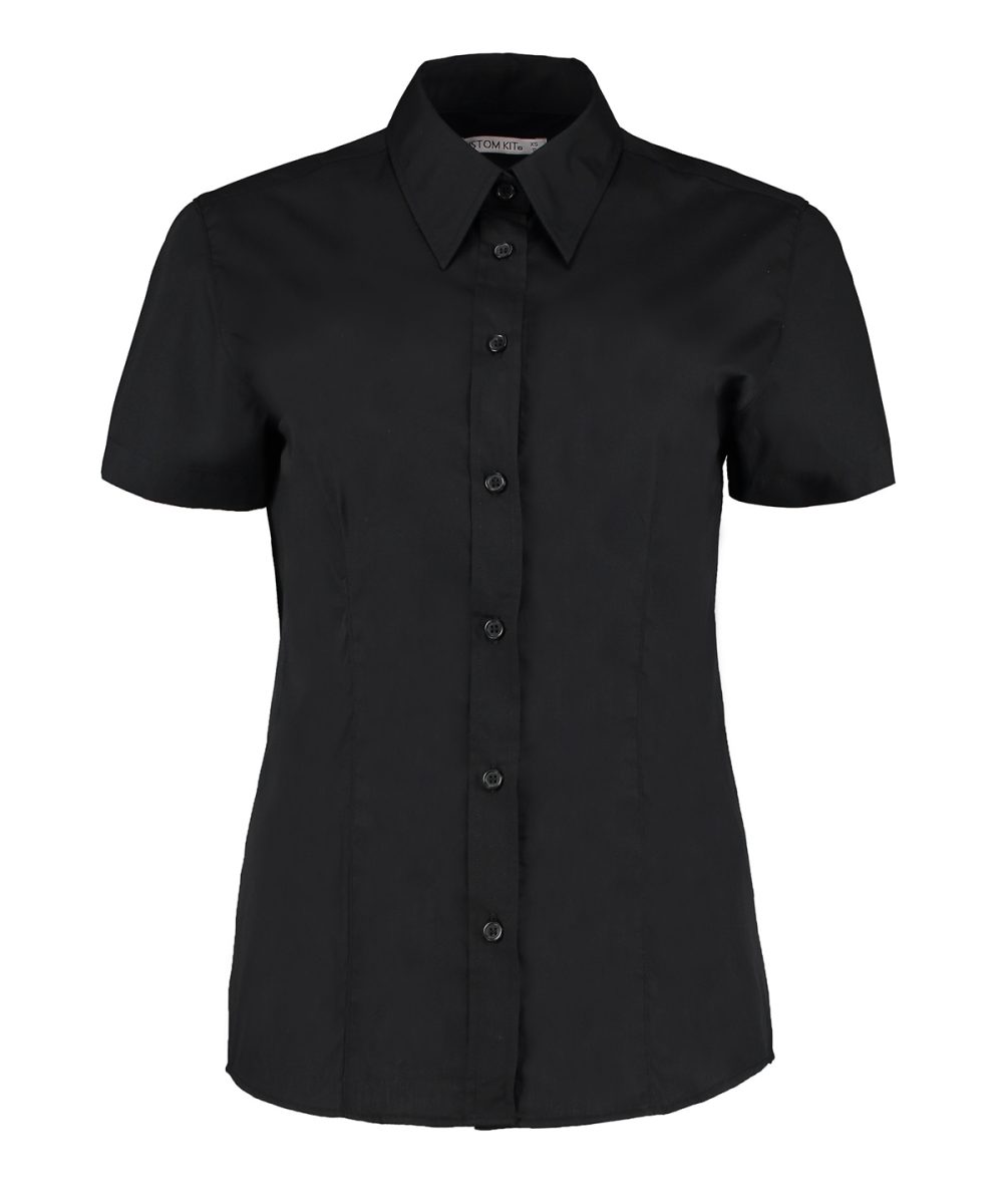 Black Women's workforce blouse short-sleeved (classic fit)