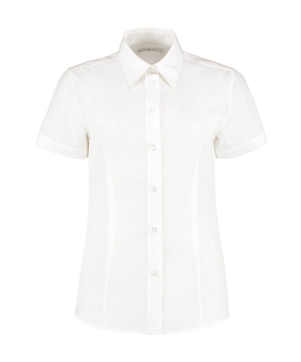 White Women's workforce blouse short-sleeved (classic fit)