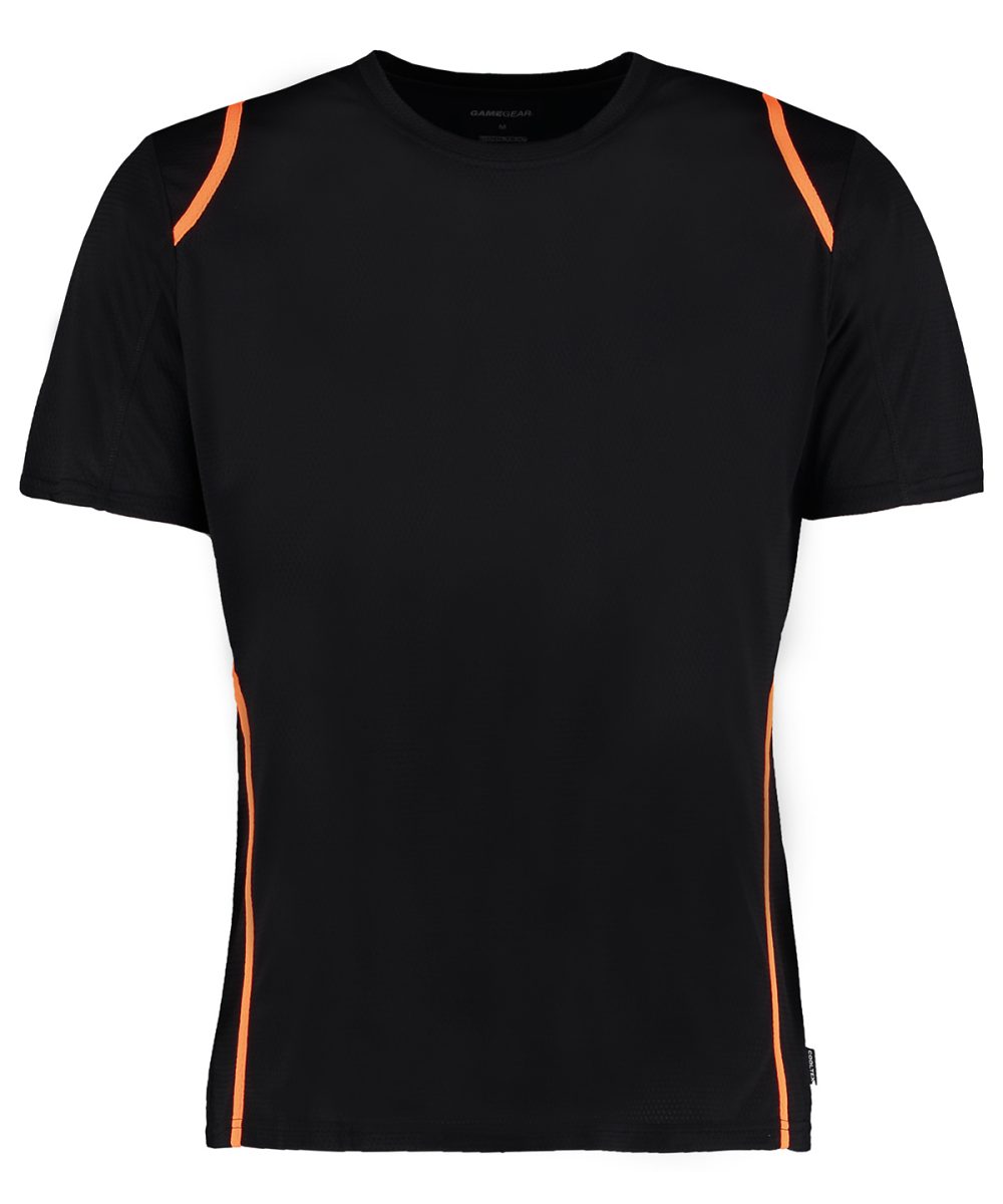 Black/Fluorescent Orange Gamegear® Cooltex® t-shirt short sleeve (regular fit)