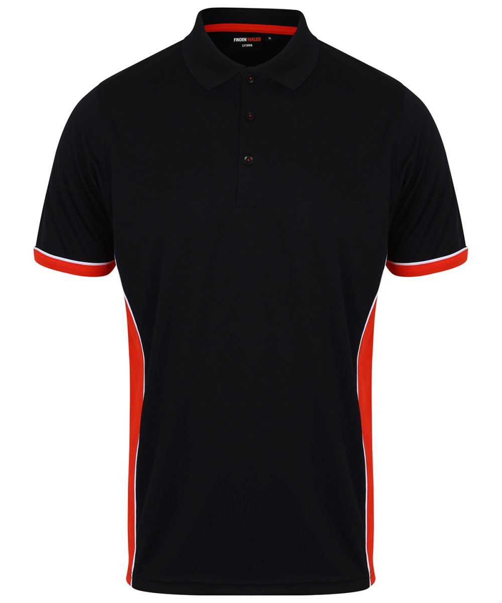 Black/Red/White Panel polo