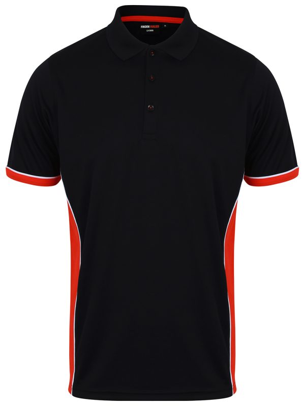 Black/Red/White Panel polo