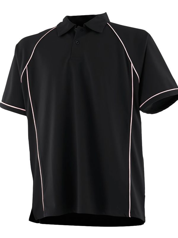 Black/White† Kids piped performance polo