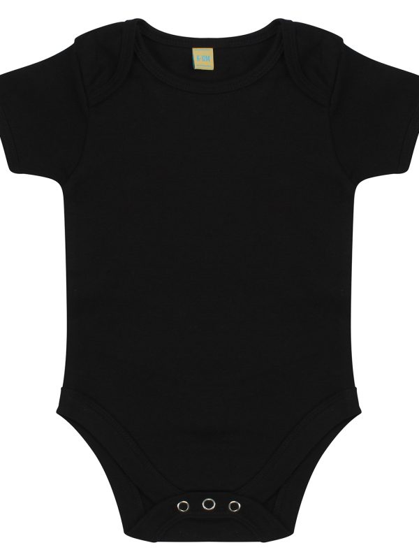 Black Short-sleeved bodysuit with envelope neck opening