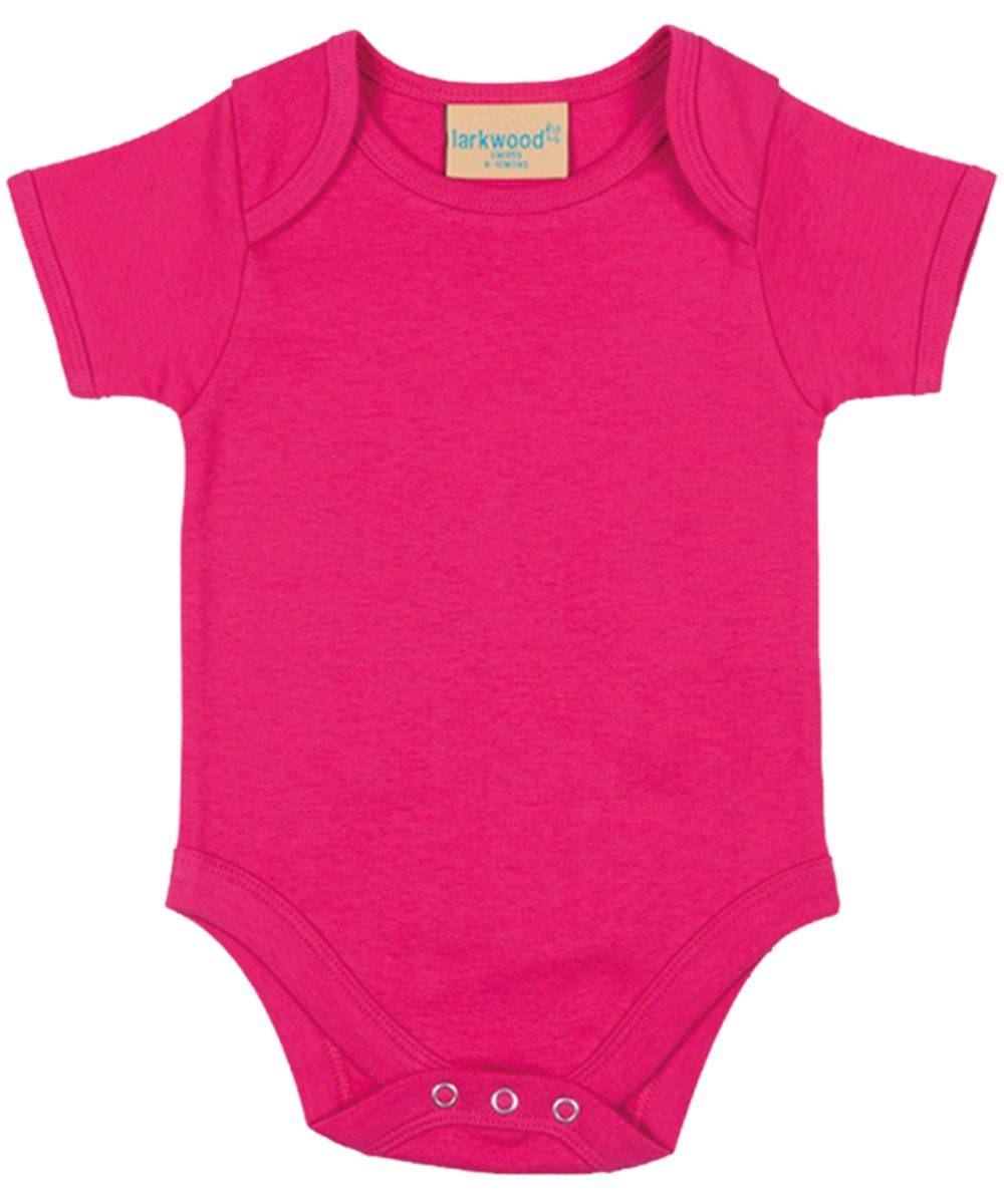 Fuchsia Short-sleeved bodysuit with envelope neck opening