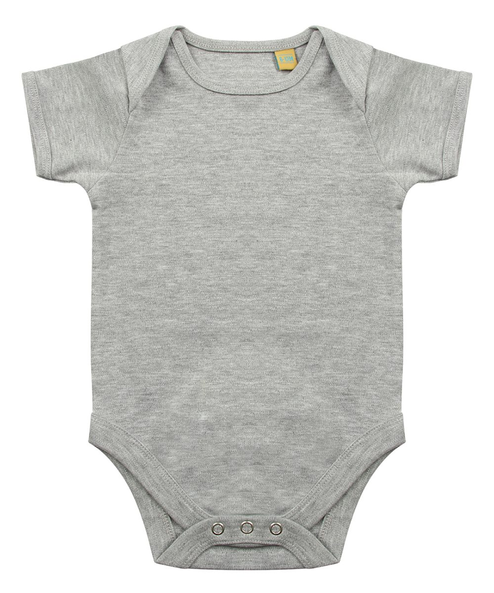 Heather Grey Short-sleeved bodysuit with envelope neck opening